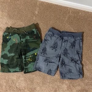 Kids GAP Camo Paint-Splash & Batman Shorts Bundle Sale 2 Pairs - Green & Gray